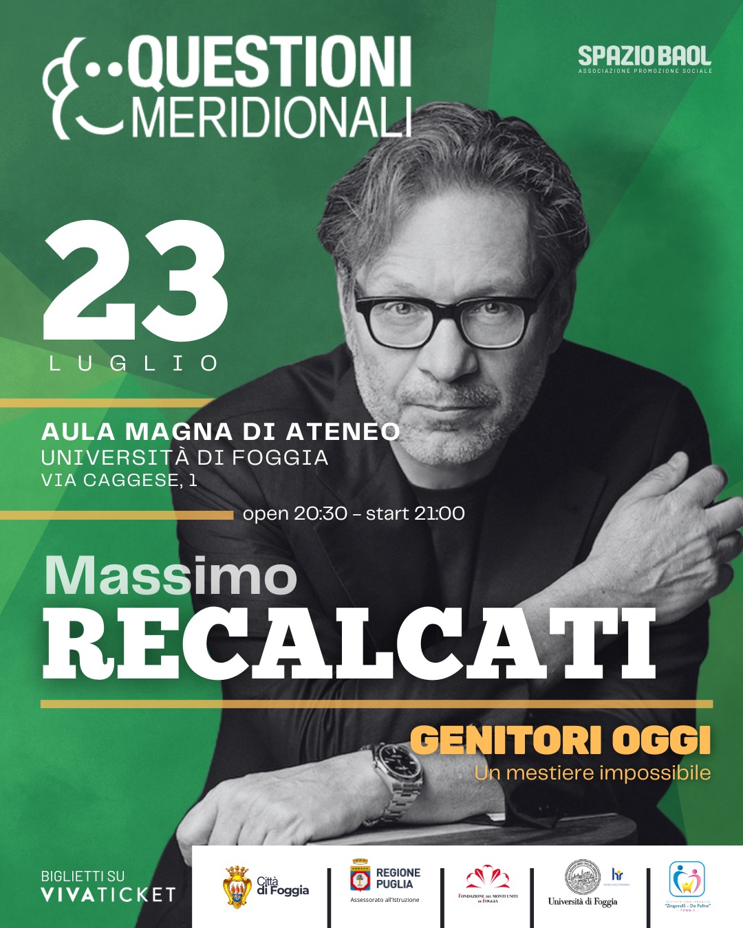 Massimo Recalcati - genitori oggi, un mestiere impossibile - 23 Luglio, Aula Magna UniFg
